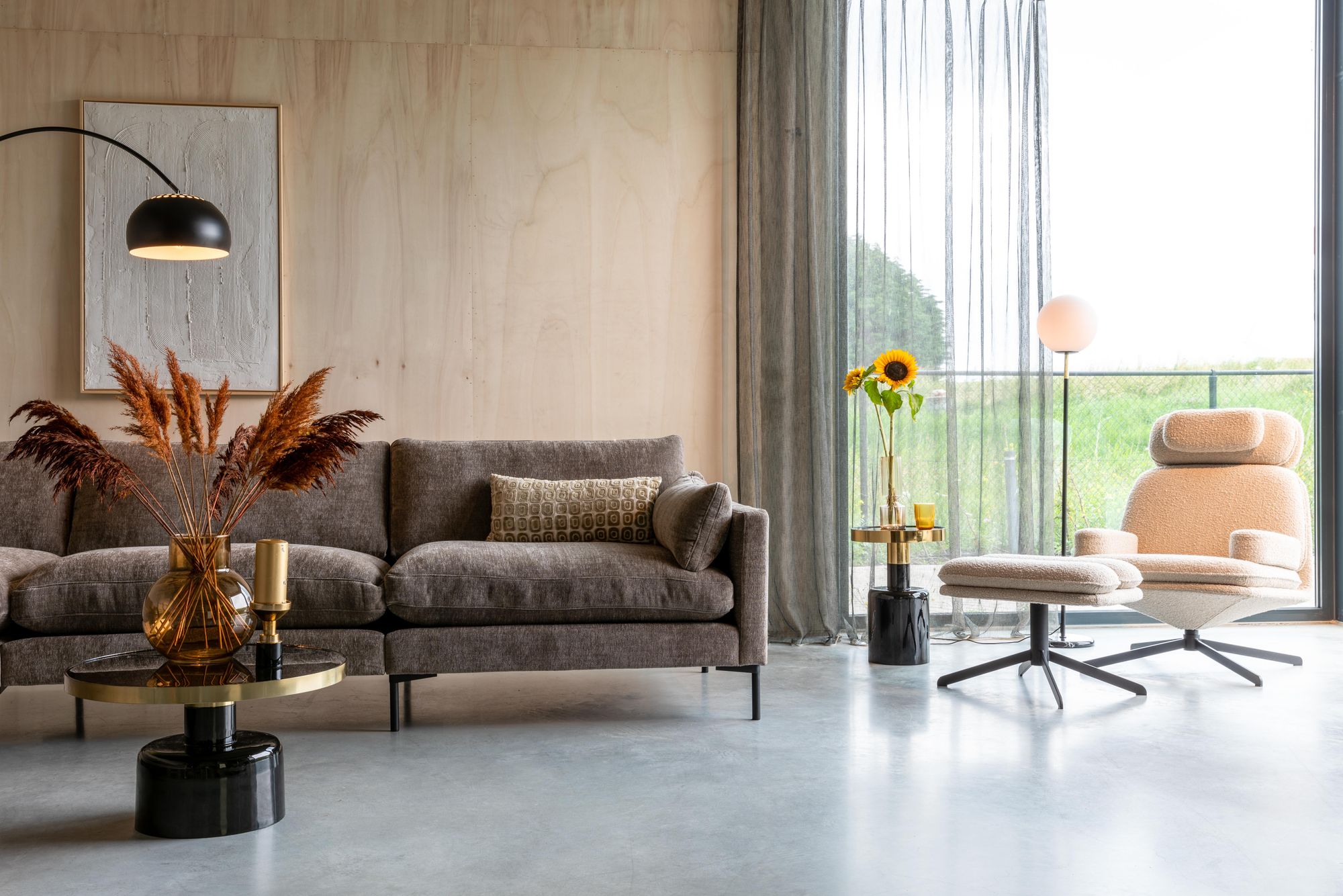 Zuiver Glam Gloss Black & Gold Round Coffee Table